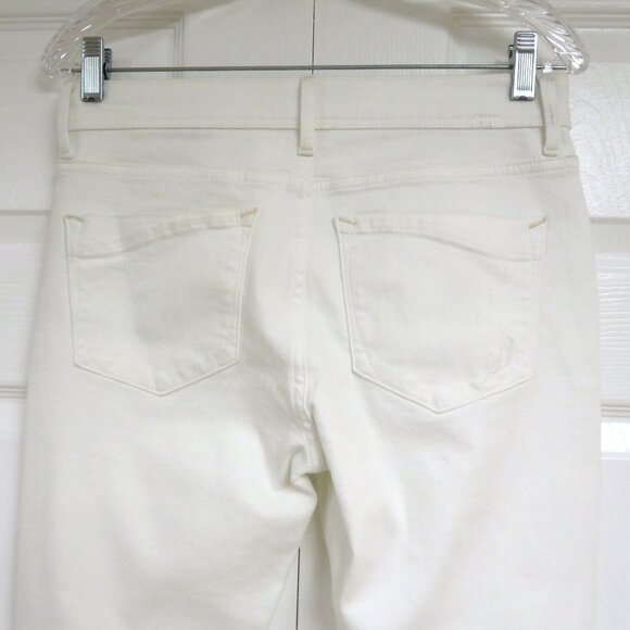 New! Express 4R Mia Cropped Legging Jeans Bright White Solid - Picture 3 of 9